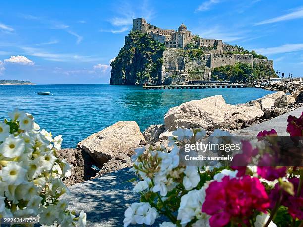 italy - ischia island- castello aragonese - gulf of naples stock pictures, royalty-free photos & images