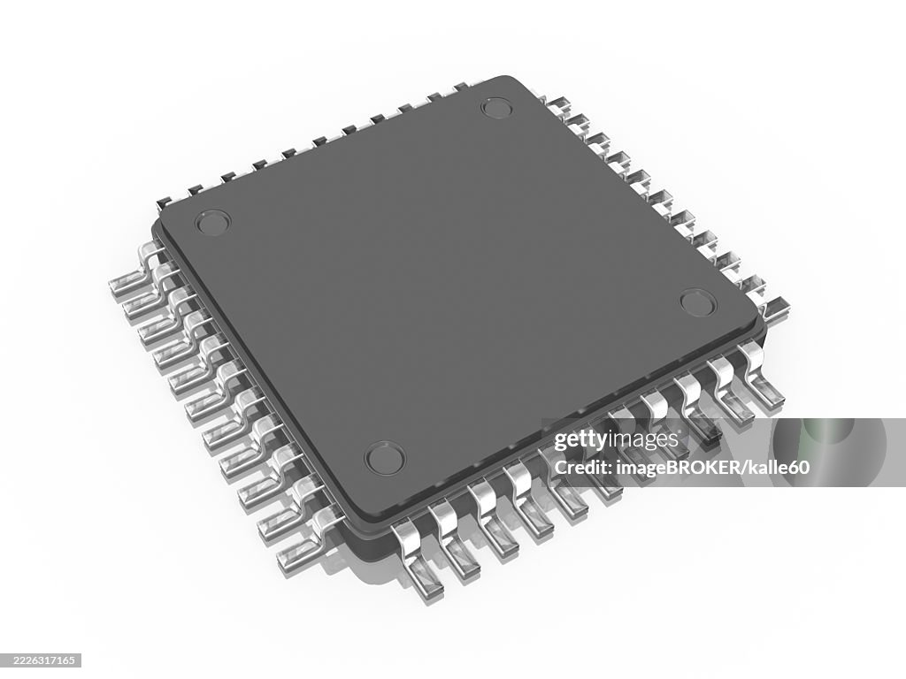 Microship 3d Microship Processor With Contacts And Realistic Shadows Isolated ...
