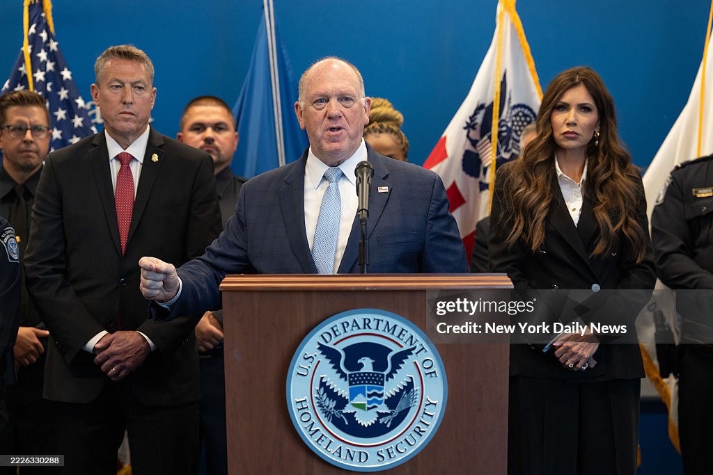Kristi Noem and Tom Homan give press conference after second suspect arrested in Manhattan shooting of Customs and Border Patrol officer