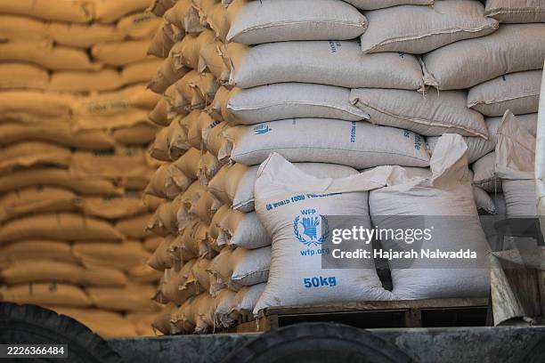 General view of a food storage unit for United Nations World Food Program warehouse in Moroto district on July 21, 2025 in Karamoja region, Uganda....