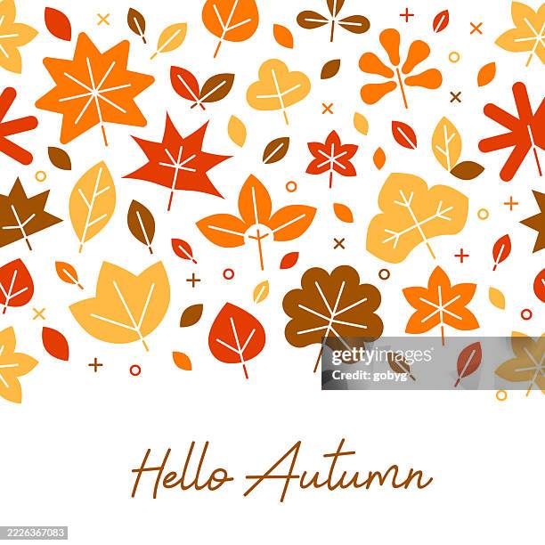 abstract geometric autumn leaves background - maple leaf pattern stock illustrations