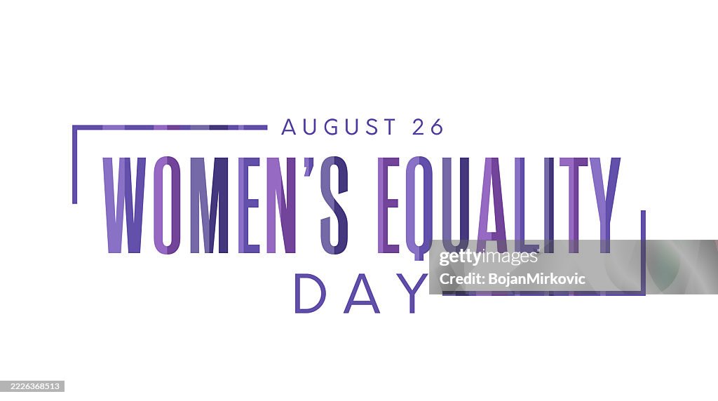 Women's Equality Day lettering card, August 26. Vector
