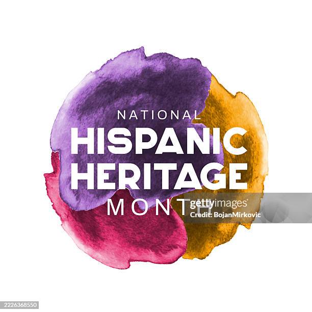 national hispanic heritage month watercolor poster. vector - hispanic heritage month stock illustrations