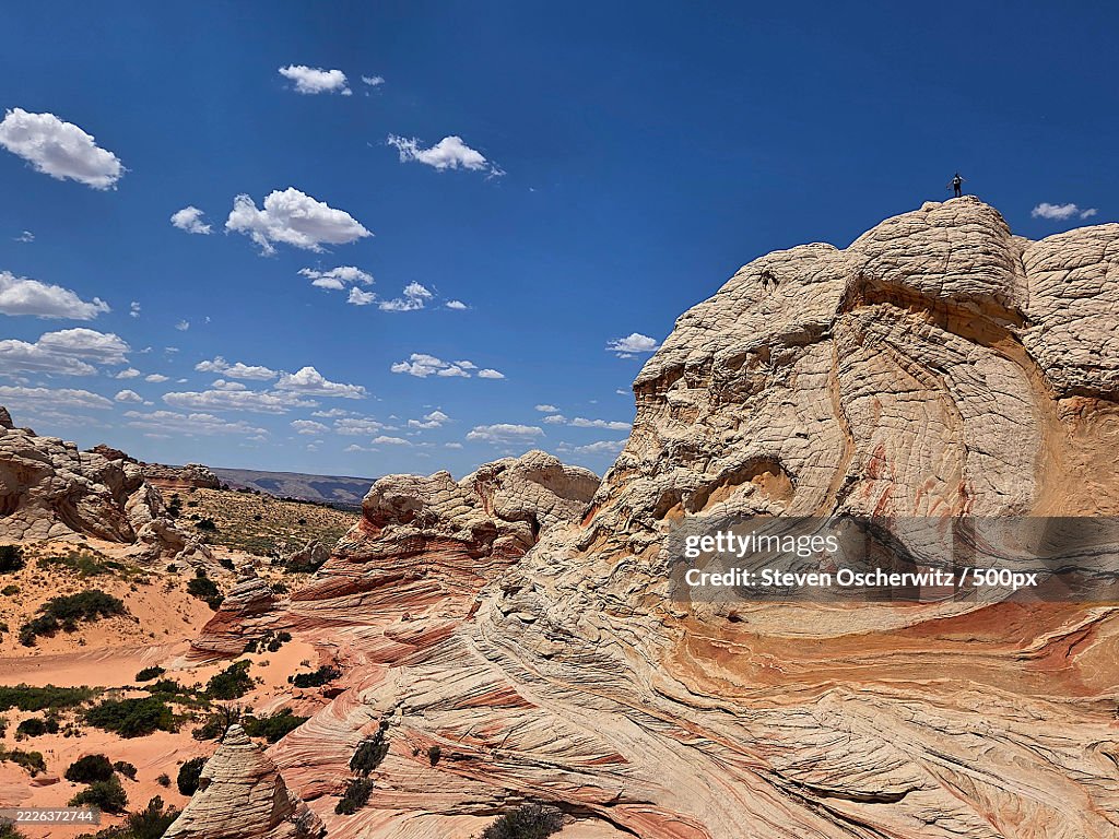 Brain rock,Red and white sandstone buttes at White Pocket Arizona