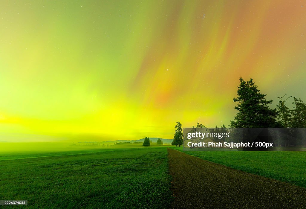 Aurora Borealis Over Bellingham Bay Northern Lights Illuminate the Pacific Northwest,Bellingham,Washington,United States,USA