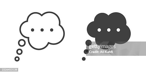 speech bubble thin line and glyph solid icon. editable stroke and perfect pixel isolated on transparent background - question bubble stock illustrations