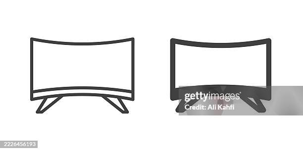 monitor thin line and glyph solid icon. editable stroke and perfect pixel isolated on transparent background - female software developer stock illustrations