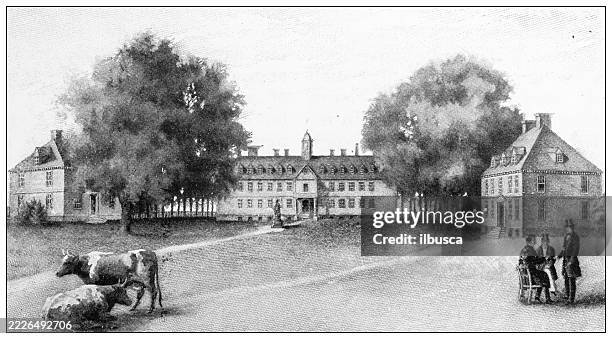 virginia, william and mary college, williamsburg - college of william and mary stock illustrations