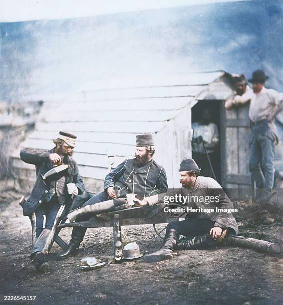 Hardships in the Camp, 1855. A work made of salted paper print, plate 40 from the album "photographs taken in the crimea" . . Creator: Roger Fenton.