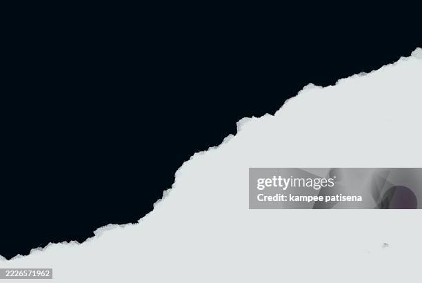 black and white torn paper background template - rasgado imagens e fotografias de stock