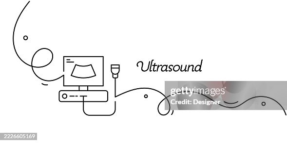 One Continuous Line Drawing of Ultrasound Icon. Single Line Vector Illustration One Continuous Line Drawing of Ultrasound Icon. Single Line Vector Illustration