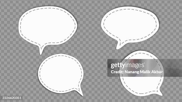 speech bubbles paper torn, sticker, or icon set with transparent background - speech therapy stock illustrations