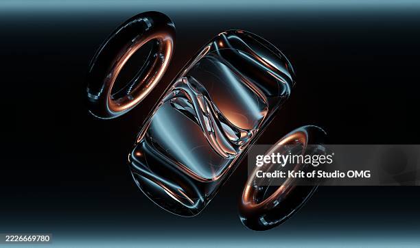 futuristic motion graphics: interlocking transparent elements - abstract motion graphics stock pictures, royalty-free photos & images