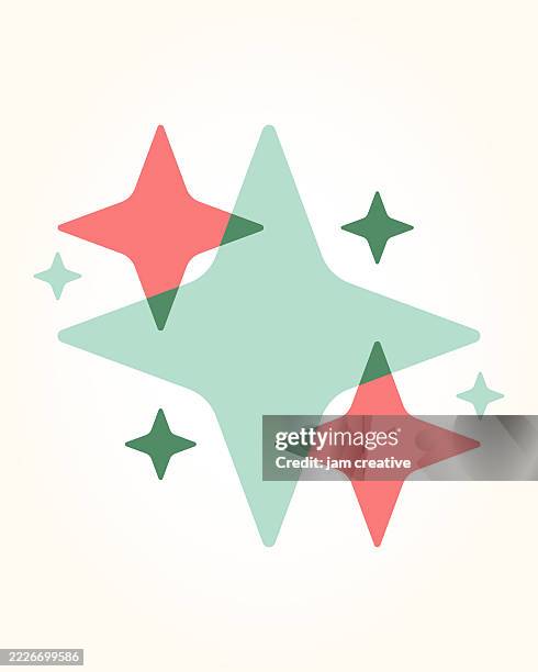 vintage glittering holiday stars - string light stock illustrations