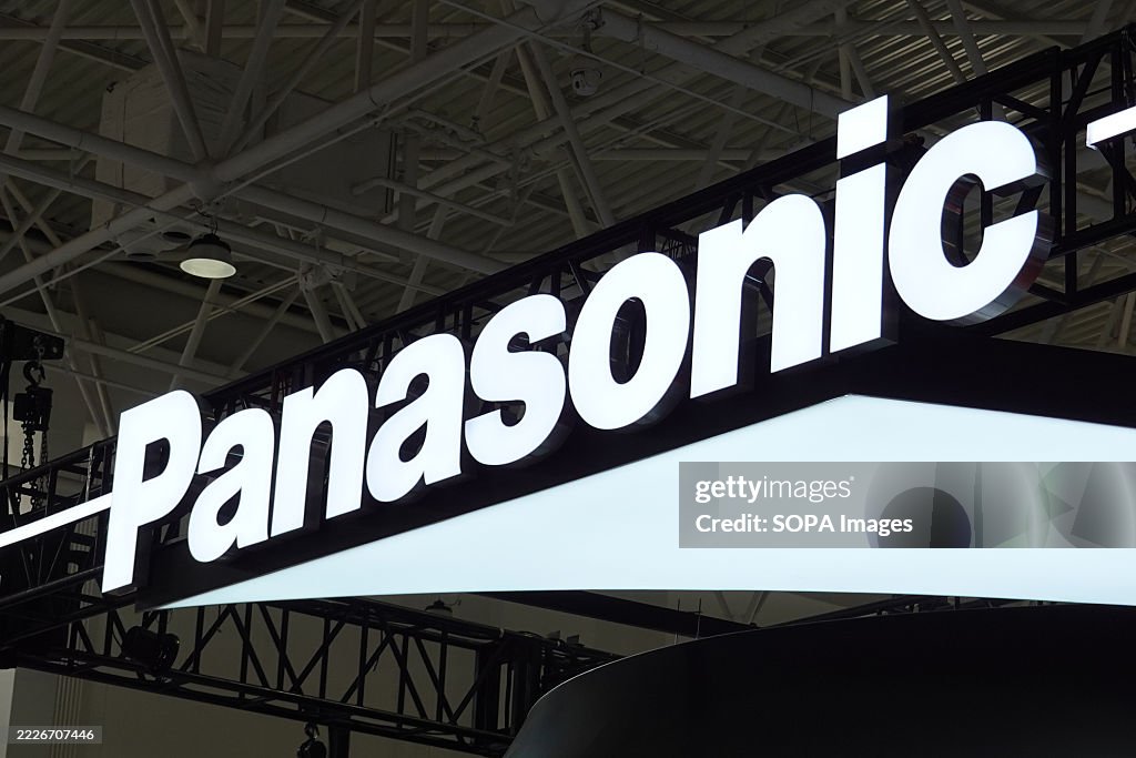 Panasonic Sign The sign of Panasonic seen at the 32nd Beijing International Radio ...