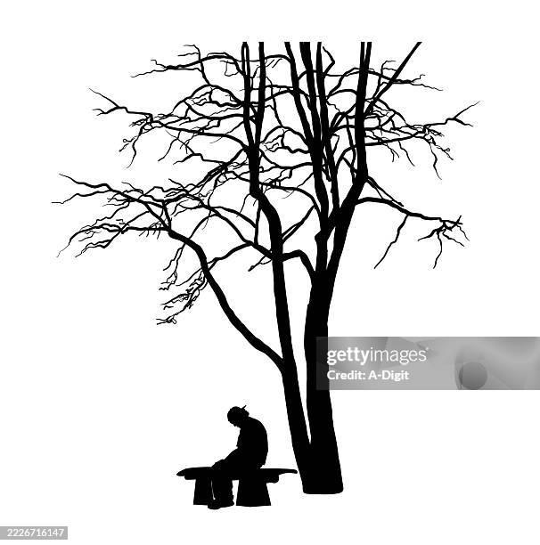 outandaboutsilhouette - empty park bench stock illustrations