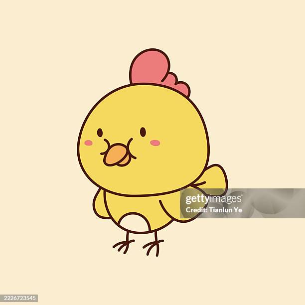 #016_cartoon chicken_cute vector illustrations of animals_yetianlun - baby chick stock illustrations