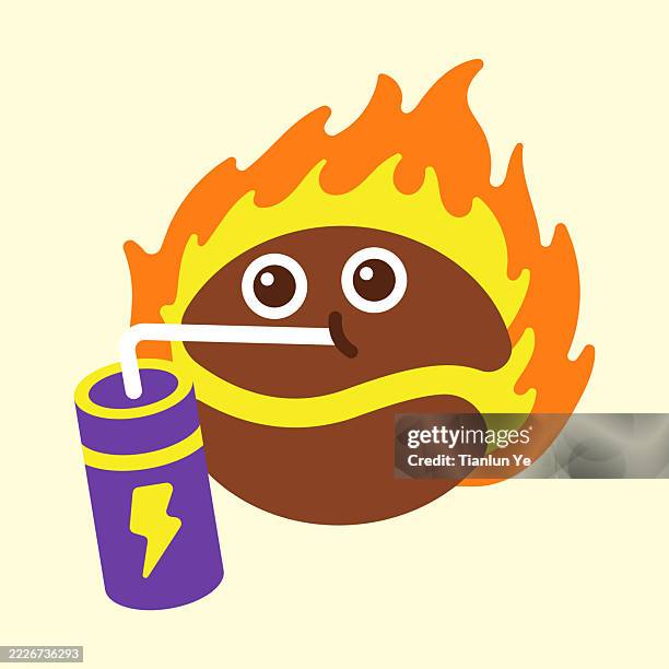 #011_cartoon coffee beans_creative vector illustration_yetianlun - chinese vegetarian food stock illustrations