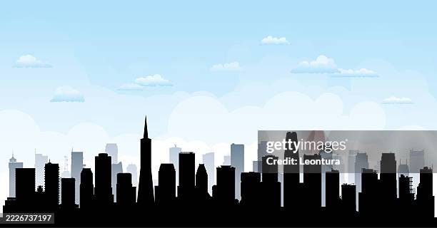 illustrazioni stock, clip art, cartoni animati e icone di tendenza di san fransisco (tutti gli edifici sono completi e spostabili) - silicon valley