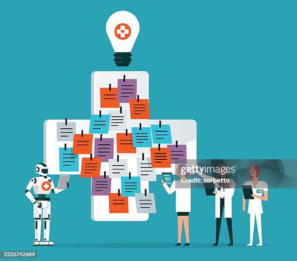 medical research - artificial intelligence medical stock illustrations