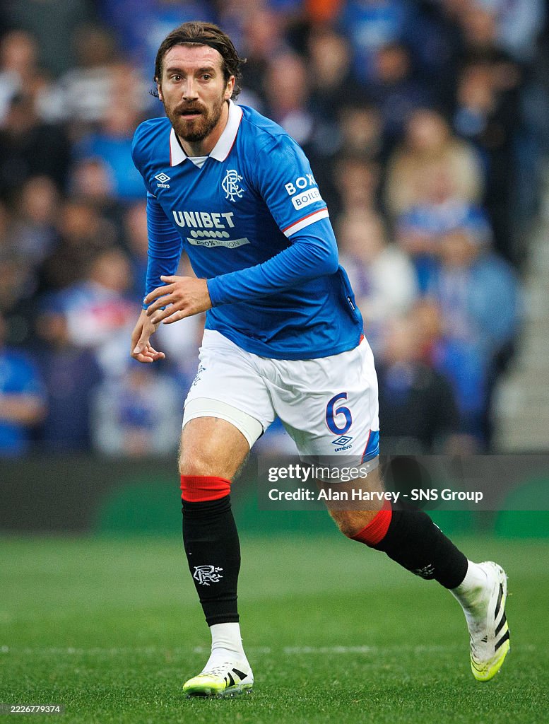Joe Rothwell Rangers Stomach Rangers' Joe Rothwell in action during a UEFA Champions League Second ...