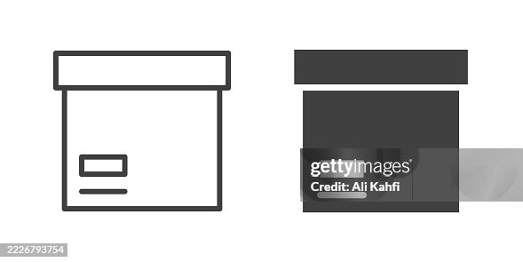 Package thin line and glyph solid icon. Editable stroke and perfect pixel isolated on transparent background Package thin line and glyph solid icon. Editable stroke and perfect pixel isolated on transparent background