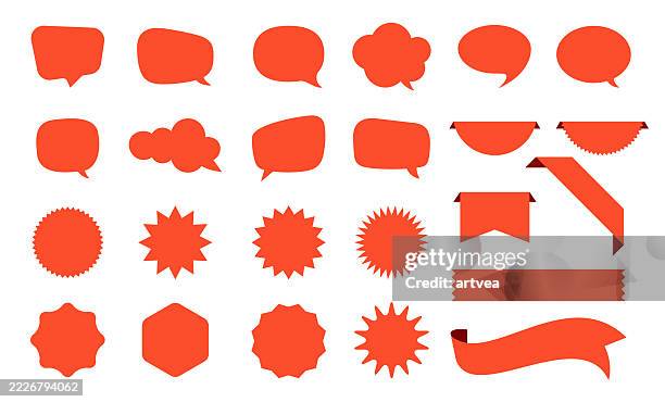 starburst stickers and speech bubbles - thought bubble stock illustrations
