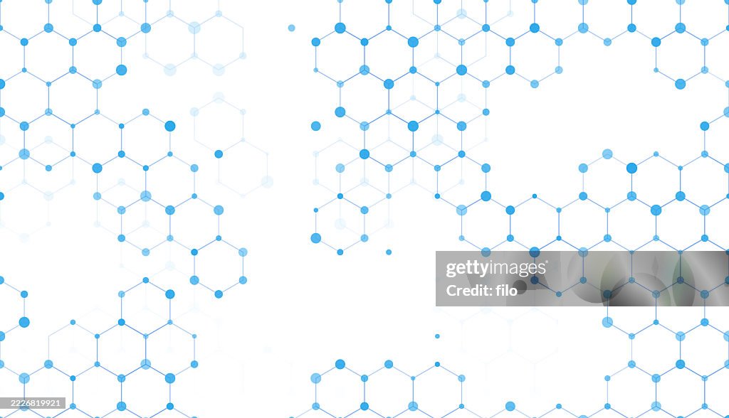 Abstract Molecule Scientific Research Technology Futuristic Chemistry Background Pattern