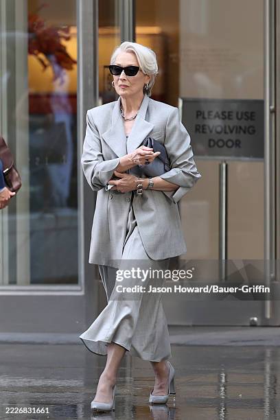 Meryl Streep is seen on the set of "The Devil Wears Prada 2" on July 28, 2025 in New York City.