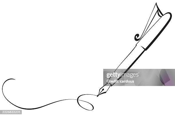 stockillustraties, clipart, cartoons en iconen met design fountain pen - vulpen