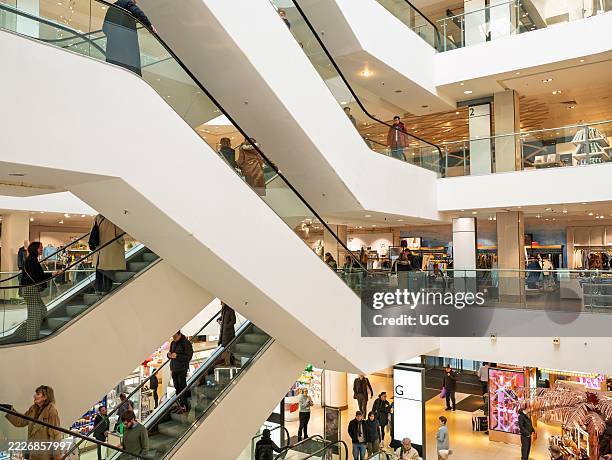 Interior of John Lewis department store, London, UK.