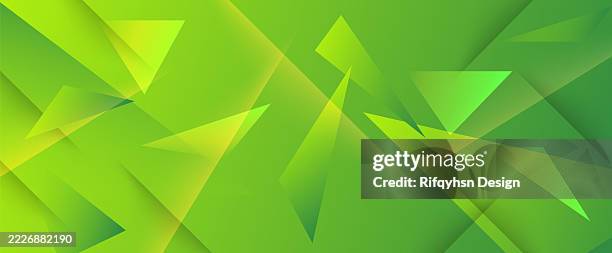 abstract green polygonal triangle background. modern geometric background. summer green gradient poster - broken website stock illustrations