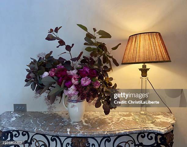 Bouquet and lamp