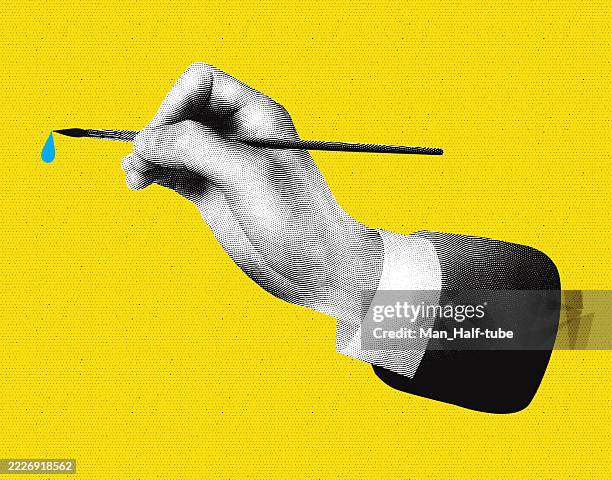 paintbrush in hand - brush script stock illustrations