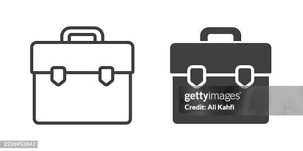 briefcase thin line and glyph solid icon. editable stroke and perfect pixel isolated on transparent background - consumer perspectives stock illustrations