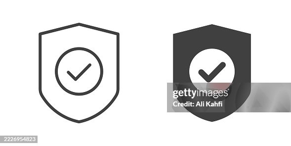 Protection thin line and glyph solid icon. Editable stroke and perfect pixel isolated on transparent background Protection thin line and glyph solid icon. Editable stroke and perfect pixel isolated on transparent background