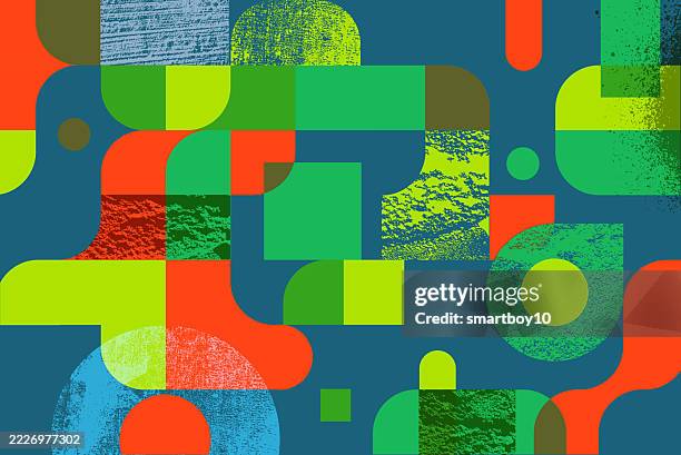abstract geometric pattern with textures - mindfulness background stock illustrations