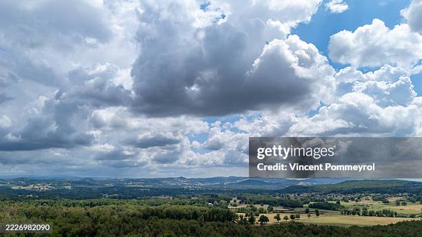 landscape and aerial view in auvergne - puy de dome photos et images de collection