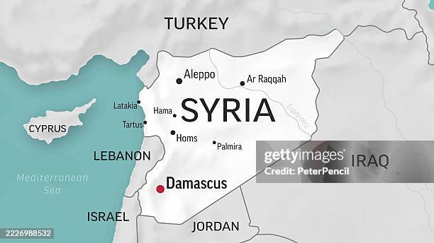 syria map. zoom on world map. animated vector map of the syria. 4k video footage. motion graphics - palmira colombia stock illustrations