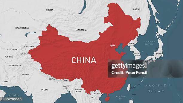 china map. zoom on world map. animated shape vector map of the china. 4k video footage. motion graphics - east china stock illustrations
