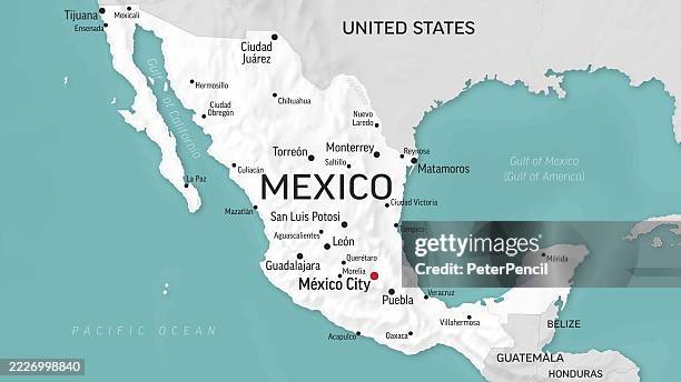 mexico - zoom on world map. animated shape vector map of mexico. 4k video footage. motion graphics - mexico map stock illustrations