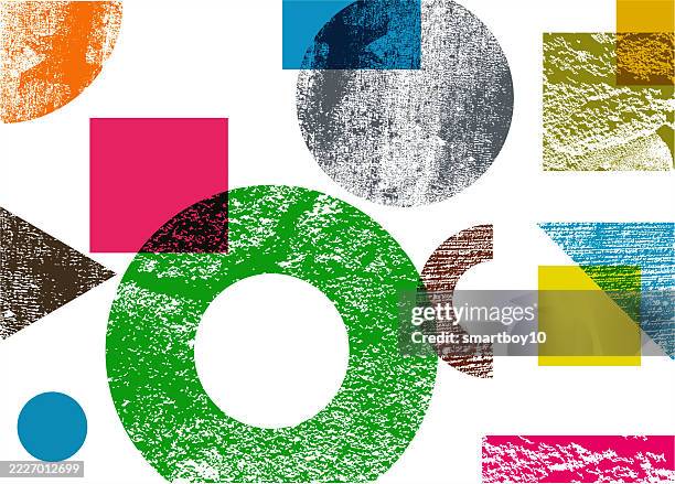 geometric pattern with textures - mixed media stock illustrations