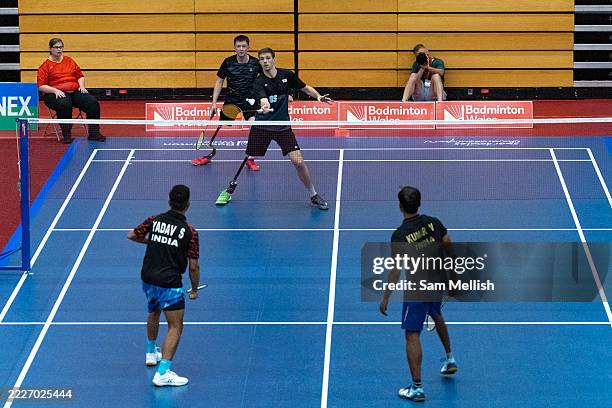 William Smith and Curnow Pirbhai-Clarke of England against Umesh Vikram Kumar and Surya Kant Yadav of India in the Men's SU3 & SL5 semifinal during...