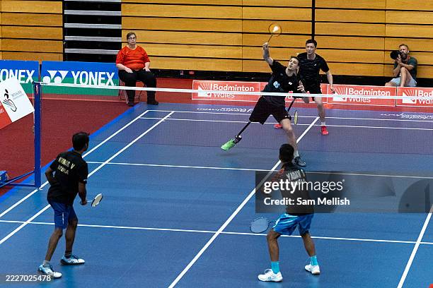 William Smith and Curnow Pirbhai-Clarke of England against Umesh Vikram Kumar and Surya Kant Yadav of India in the Men's SU3 & SL5 semifinal during...