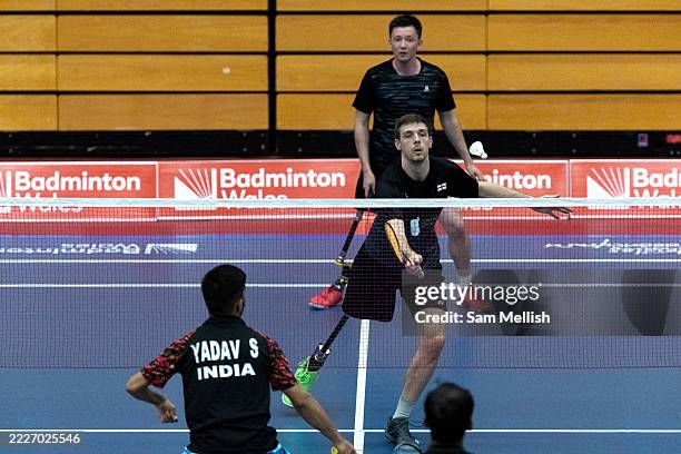 William Smith and Curnow Pirbhai-Clarke of England against Umesh Vikram Kumar and Surya Kant Yadav of India in the Men's SU3 & SL5 semifinal during...