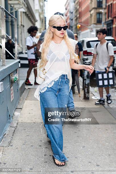Rosé of Blackpink is seen in SoHo on July 25, 2025 in New York City.
