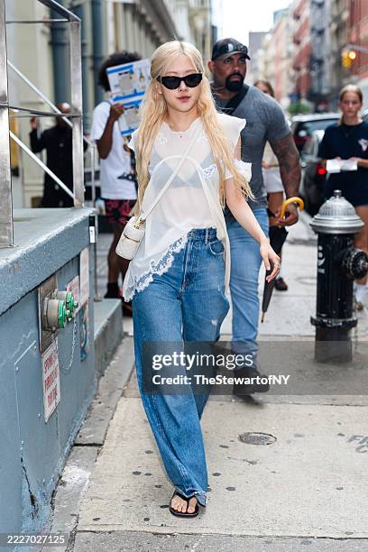 Rosé of Blackpink is seen in SoHo on July 25, 2025 in New York City.