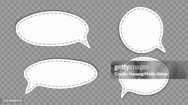 speech bubbles paper torn, sticker, or icon set with transparent background - speech language pathologist stock illustrations