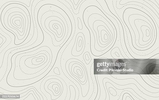 stockillustraties, clipart, cartoons en iconen met retro topographic map pattern on light background. textured contour background resembling topographic maps, perfect for hiking and mountain sports visuals. - topografische kaart