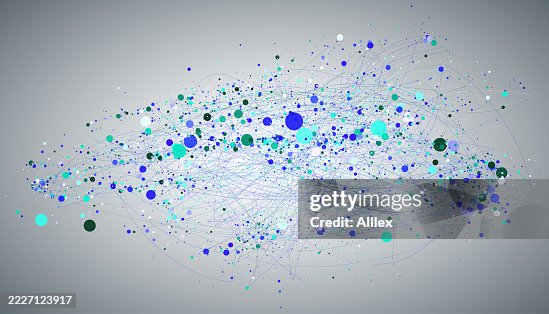 Abstract Visualization of Network Connections and Data Points on a Grey Background Abstract Visualization of Network Connections and Data Points on a Grey Background
